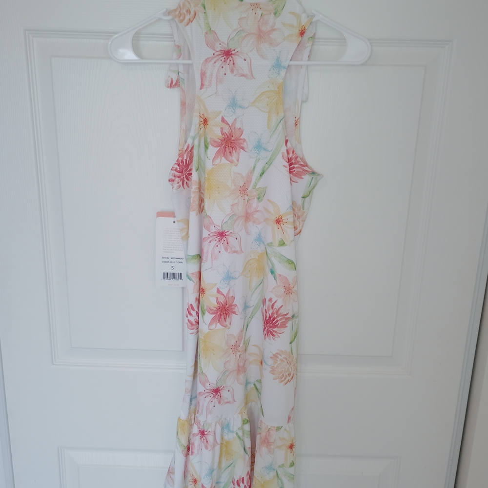 Gottex Golf + Tennis Mini Dress In Lilly Floral Print. - Picture 8 of 8